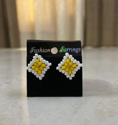 Handmade Beaded Blossom Studs