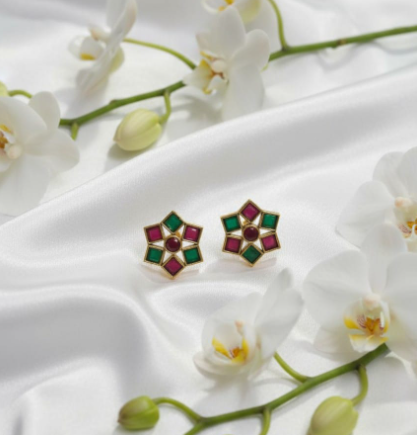 Hexa Floral Studs