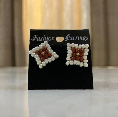 Handmade Beaded Blossom Studs